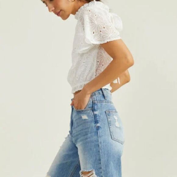 Altar'd State Marleigh White Eyelet Top Size Large - Picture 3 of 7